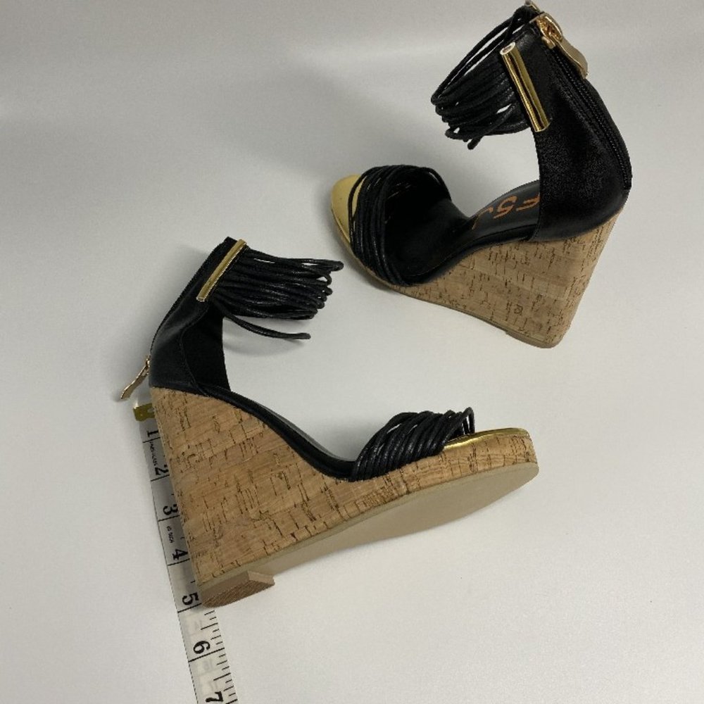 FSJ Women  Platform Cork Wedge High Heel Ankle - Picture 9 of 11